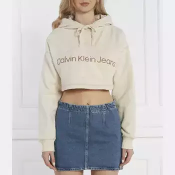 Укороченная толстовка Calvin Klein, бежевый