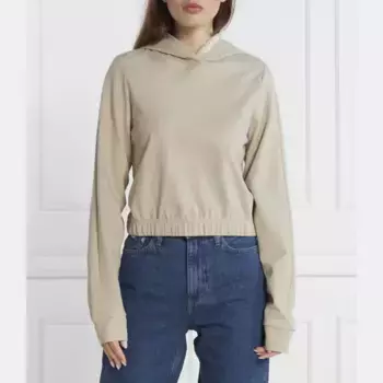 Укороченная толстовка Calvin Klein, бежевый