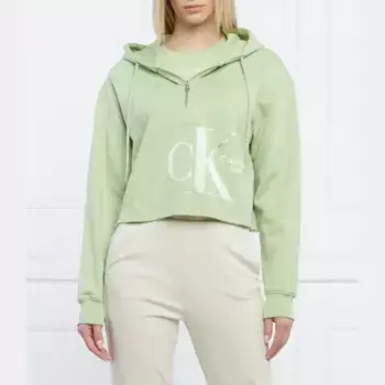 Укороченная толстовка Calvin Klein, зеленый