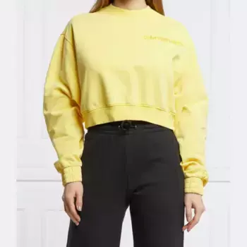 Укороченная толстовка Calvin Klein, желтый