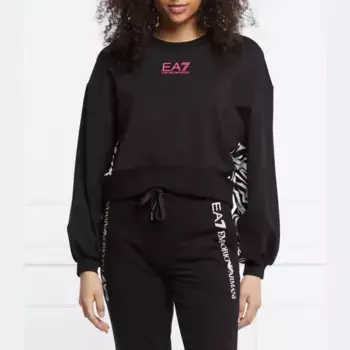 Укороченная толстовка Ea7, черный