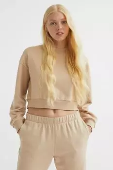 Укороченная толстовка H&amp;M, бежевый