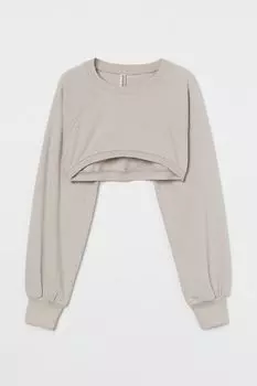 Укороченная толстовка H&M, светло-бежевый