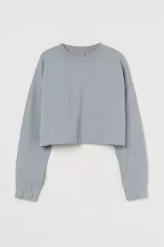 Укороченная толстовка H&amp;M, светло-серо-синий