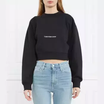 Укороченная толстовка Institution Calvin Klein, черный