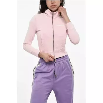 Укороченная толстовка из начесаного хлопка на молнии Dsquared2, Multicolor