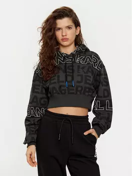 Укороченная толстовка Karl Lagerfeld Jeans, черный