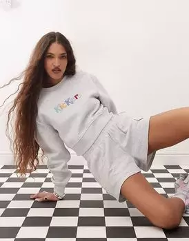 Укороченная толстовка Kickers серого меланжевого цвета