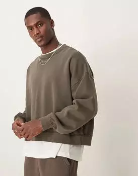 Укороченная толстовка коричневого цвета Abercrombie & Fitch