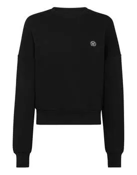 Укороченная толстовка LS Glitter PLEIN SPORT, черный