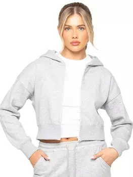 Укороченная толстовка на молнии Enzo, серый