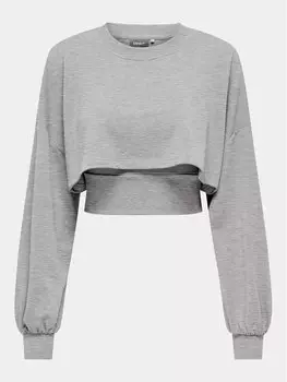 Укороченная толстовка Only, серый