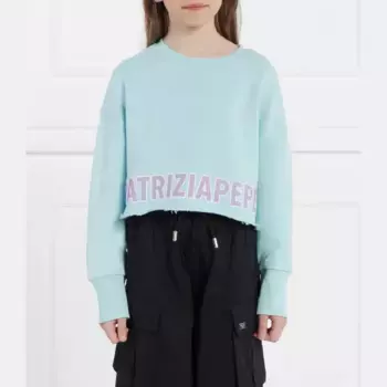 Укороченная толстовка Patrizia Pepe, бирюзовый