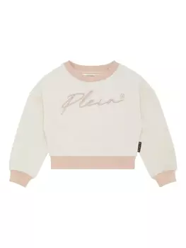 Укороченная толстовка Philipp Plein Signature, белый