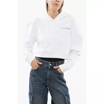 Укороченная толстовка PISTIL с тисненым логотипом John Richmond, White