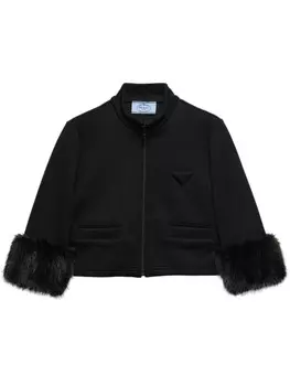 Укороченная толстовка Prada, черный