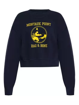 Укороченная толстовка с графическим принтом Montauk Point rag & bone, синий