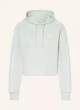 Укороченная толстовка с капюшоном Adidas, зеленый