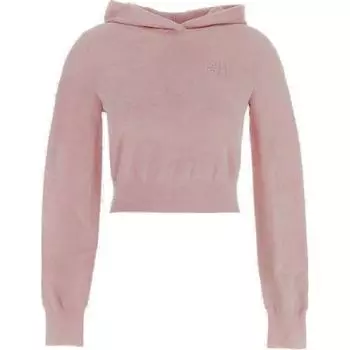 Укороченная толстовка с капюшоном Alexander Wang, светло-розовый