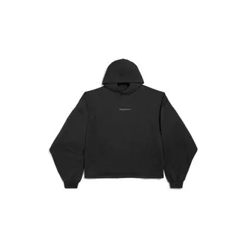 Укороченная толстовка с капюшоном Balenciaga Back, черный