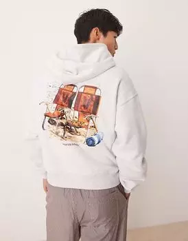 Укороченная толстовка с капюшоном Cotton On на молнии серого цвета