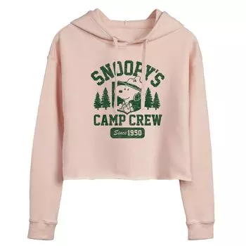 Укороченная толстовка с капюшоном для подростков Peanuts Snoopy Camp Crew Licensed Character