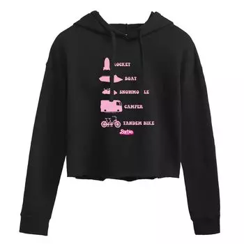 Худи укороченная с капюшоном Barbie The Movie Vehicle Barbie, черный