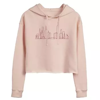 Укороченная толстовка с капюшоном для юниоров NYC Skyline Licensed Character, розовый