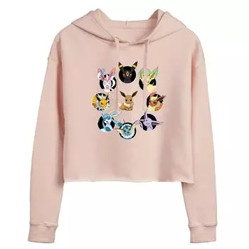 Укороченная толстовка с капюшоном для юниоров Pokemon Eevee Evolution Licensed Character