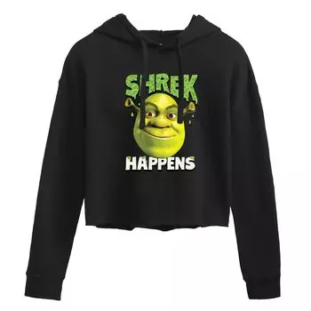 Укороченная толстовка с капюшоном для юниоров Shrek Happens Licensed Character, черный