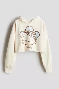 Укороченная толстовка с капюшоном H&M, мультиколор