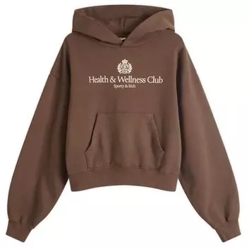 Укороченная толстовка с капюшоном и логотипом H&W Sporty & Rich, бежевый