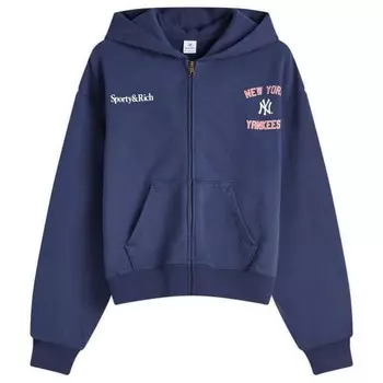 Укороченная толстовка с капюшоном на молнии Home Run Sporty & Rich, белый