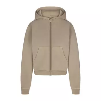 Укороченная толстовка с капюшоном на молнии SKIMS French Terry, цвет Taupe