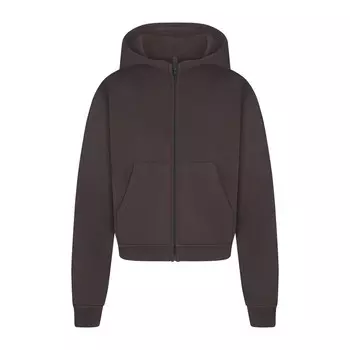 Укороченная толстовка с капюшоном на молнии SKIMS French Terry, цвет Iron