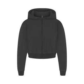 Укороченная толстовка с капюшоном на молнии SKIMS, цвет ash