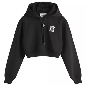 Укороченная толстовка с капюшоном с нашивкой Casa column Casablanca, черный