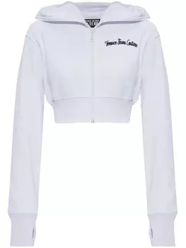 Укороченная толстовка с капюшоном Versace Jeans Couture, белый