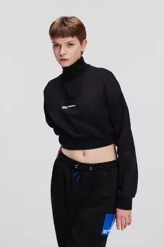 Укороченная толстовка с короткой молнией Karl Lagerfeld, черный