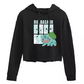 Худи с квадратным принтом «Pokemon Bulbasaur» Licensed Character, черный
