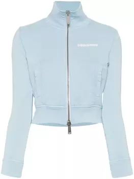 Укороченная толстовка с логотипом Dsquared2, синий