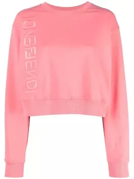 Укороченная толстовка с логотипом FENDI, розовый