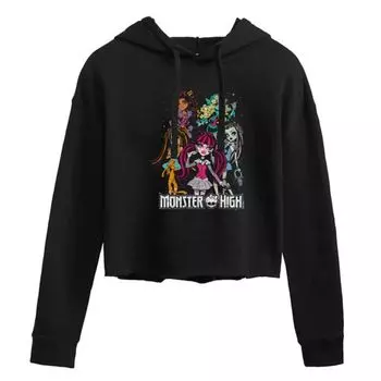 Укороченная толстовка с принтом для юниоров класса Monster High Licensed Character, черный