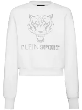 Укороченная толстовка с принтом Plein Sport, белый