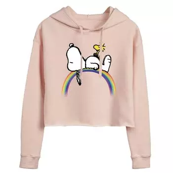 Укороченная толстовка с радужным рисунком для подростков Peanuts Snoopy Laying On Licensed Character