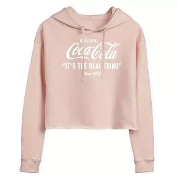 Укороченная толстовка с рисунком Coca-Cola Real Thing для юниоров Licensed Character, розовый