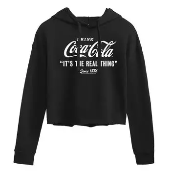 Укороченная толстовка с рисунком Coca-Cola Real Thing для юниоров Licensed Character, черный