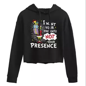 Худи с рисунком Dr. Seuss's «I Want Your Presents» Licensed Character, черный