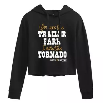 Укороченная толстовка с рисунком «I Am The Tornado» Yellowstone Licensed Character, черный