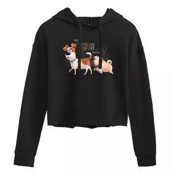 Укороченная толстовка с рисунком Juniors' Secret Life Of Pets I Know Licensed Character, черный